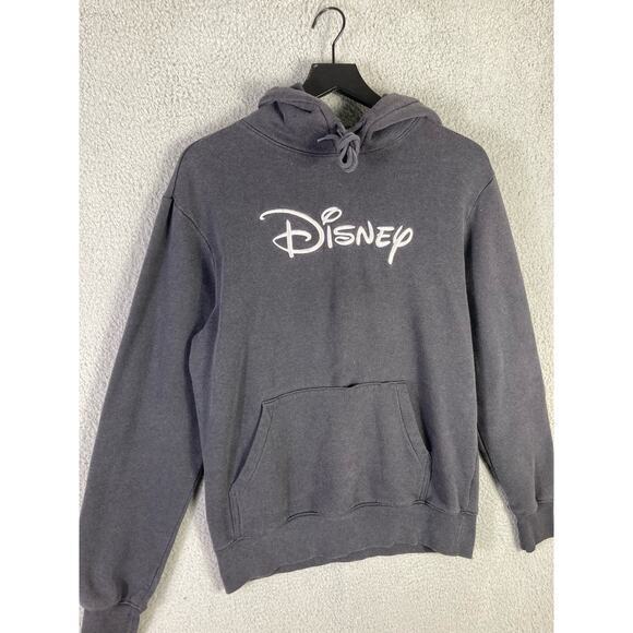 Disney Vintage Black Hoodie Unisex Small Pullover with Spellout Logo - Picture 7 of 9